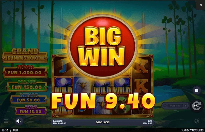 3 Apex Treasures - duża wygrana w Hold & Win